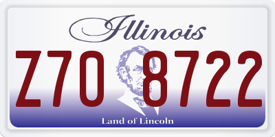 IL license plate Z708722