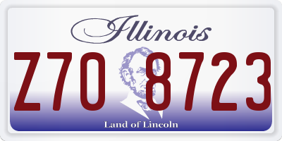 IL license plate Z708723