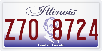 IL license plate Z708724