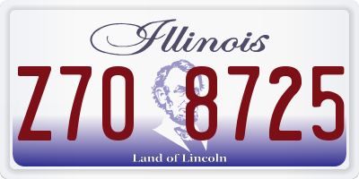 IL license plate Z708725