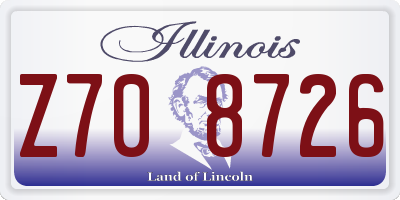 IL license plate Z708726
