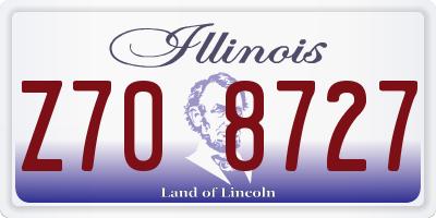 IL license plate Z708727