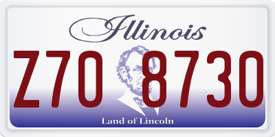 IL license plate Z708730