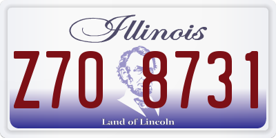 IL license plate Z708731