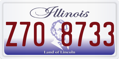 IL license plate Z708733
