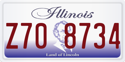 IL license plate Z708734