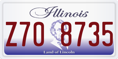 IL license plate Z708735