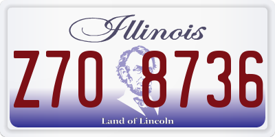 IL license plate Z708736