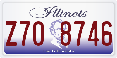 IL license plate Z708746
