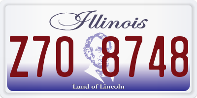 IL license plate Z708748