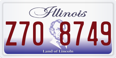 IL license plate Z708749