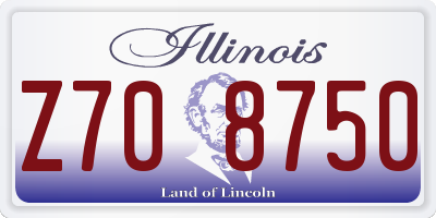 IL license plate Z708750