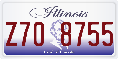 IL license plate Z708755