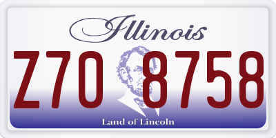 IL license plate Z708758