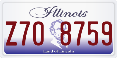IL license plate Z708759