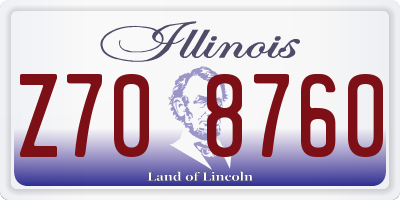 IL license plate Z708760
