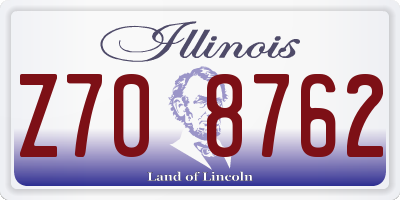 IL license plate Z708762