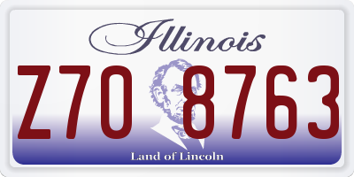 IL license plate Z708763