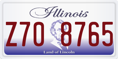 IL license plate Z708765