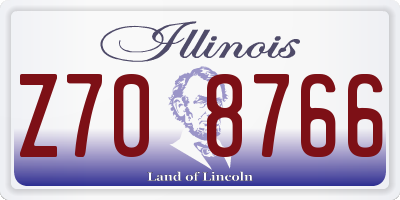 IL license plate Z708766