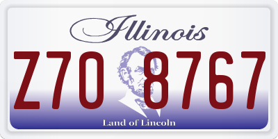 IL license plate Z708767
