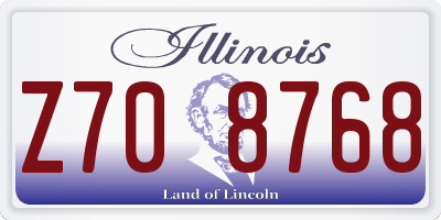 IL license plate Z708768