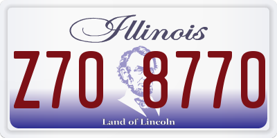 IL license plate Z708770