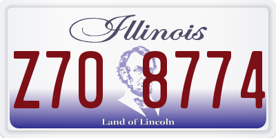 IL license plate Z708774