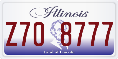 IL license plate Z708777