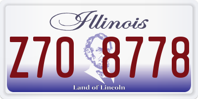 IL license plate Z708778