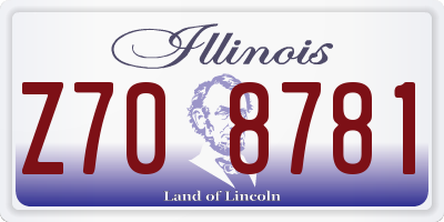 IL license plate Z708781