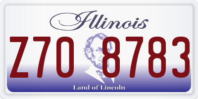 IL license plate Z708783