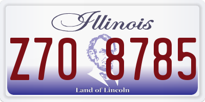 IL license plate Z708785