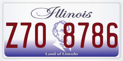 IL license plate Z708786