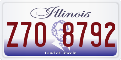 IL license plate Z708792