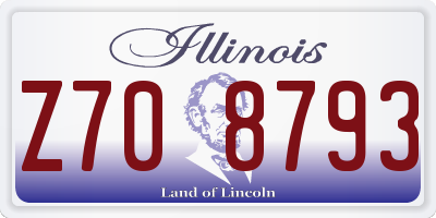 IL license plate Z708793