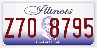 IL license plate Z708795