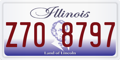 IL license plate Z708797