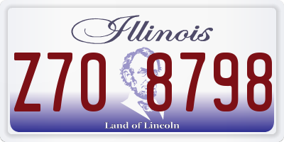 IL license plate Z708798