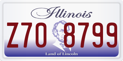 IL license plate Z708799