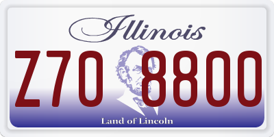 IL license plate Z708800