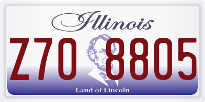 IL license plate Z708805