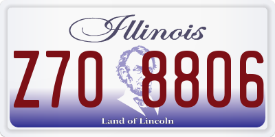 IL license plate Z708806