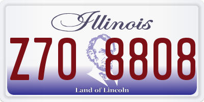 IL license plate Z708808