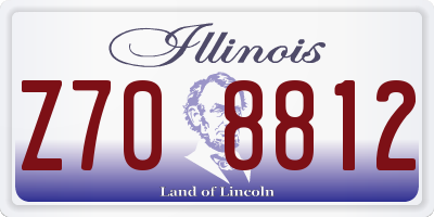 IL license plate Z708812