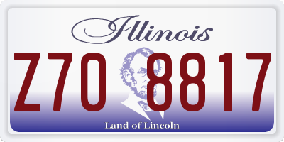 IL license plate Z708817