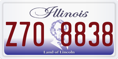 IL license plate Z708838