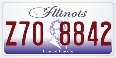 IL license plate Z708842