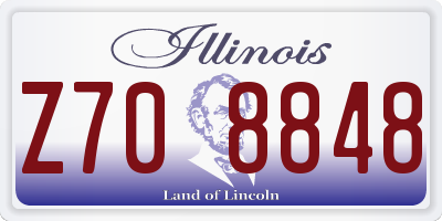 IL license plate Z708848