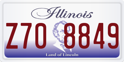 IL license plate Z708849